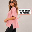 Suéter tejido de manga corta y corte holgado