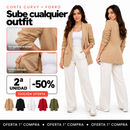 Blazer femenino curvy de manga fruncida