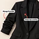 Blazer femenino curvy de manga fruncida
