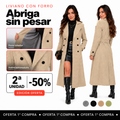 [2ª Unidad -50%] Abrigo Largo Londres en Tejido Premium con Doble Botonadura