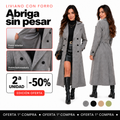 Abrigo largo femenino de doble botonadura
