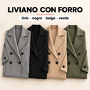 Abrigo largo femenino de doble botonadura