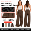 [2ª Unidad -50%] Pantalón Pierna Ancha París en Tela Sastrera con Pinzas Frontales