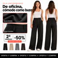Pantalón femenino de pierna ancha con pinzas