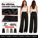 Pantalón femenino de pierna ancha con pinzas