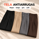 Pantalón femenino de pierna ancha con pinzas