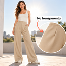 Pantalón femenino de pierna ancha con pinzas