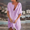 Salida de playa tipo vestido de corte holgado