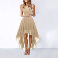 Vestido de fiesta para mujer con falda asimétrica y sin mangas