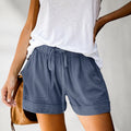 Shorts casuales de mujer de corte holgado con cordón