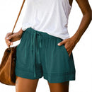 Shorts casuales de mujer de corte holgado con cordón