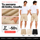 Pack de 3 bermudas de sarga para hombre