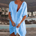 Salida de playa tipo vestido de corte holgado