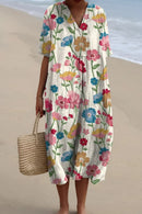 Vestido floral de verano para mujer de corte fluido