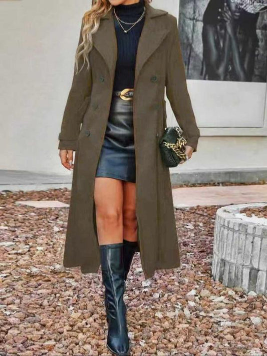 Abrigo Largo de Mujer con Doble Botonadura