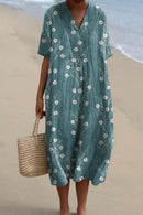 Vestido floral de verano para mujer de corte fluido