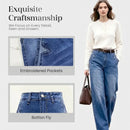 Jeans amplios de mujer de tiro alto y estilo retro