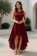 Vestido de fiesta para mujer con falda asimétrica y sin mangas