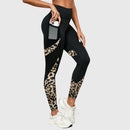 Pantalón deportivo de mujer de tiro alto con estampado leopardo