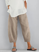Pantalón corto de algodón para mujer con cintura elástica