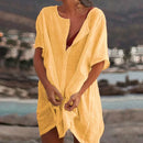 Salida de playa tipo vestido de corte holgado