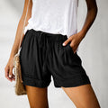 Shorts casuales de mujer de corte holgado con cordón