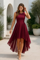 Vestido de fiesta para mujer con falda asimétrica y sin mangas