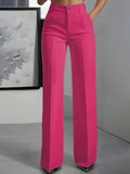 Pantalón de vestir ancho de mujer de tiro alto