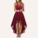 Vestido de fiesta para mujer con falda asimétrica y sin mangas