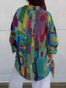 Camisa de mujer con estampado geométrico