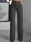 Pantalón de vestir ancho de mujer de tiro alto