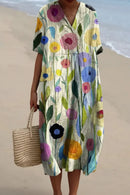 Vestido floral de verano para mujer de corte fluido