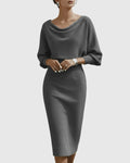 Vestido midi de mujer con mangas murciélago