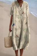 Vestido floral de verano para mujer de corte fluido