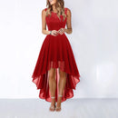 Vestido de fiesta para mujer con falda asimétrica y sin mangas