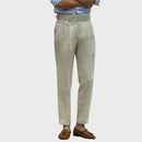 Pantalón de vestir de hombre con pinzas y cintura alta