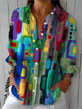 Camisa de mujer con estampado geométrico