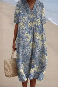 Vestido floral de verano para mujer de corte fluido