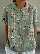 Camisa floral de mujer de corte amplio