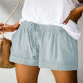 Shorts casuales de mujer de corte holgado con cordón
