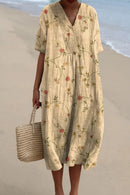 Vestido floral de verano para mujer de corte fluido