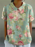 Camisa floral de mujer de corte amplio
