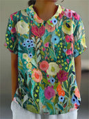 Camisa floral de mujer con estampado acuarela