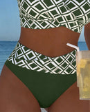 Bikini de cuadros para mujer con top sin aro y braguita alta