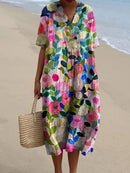 Vestido floral de verano para mujer de corte fluido
