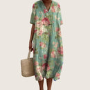 Vestido floral de verano para mujer de corte fluido