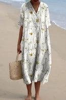 Vestido floral de verano para mujer de corte fluido
