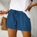 Shorts casuales de mujer de corte holgado con cordón