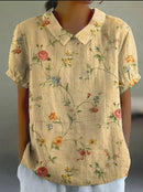 Camisa floral de mujer de corte amplio