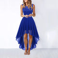 Vestido de fiesta para mujer con falda asimétrica y sin mangas
